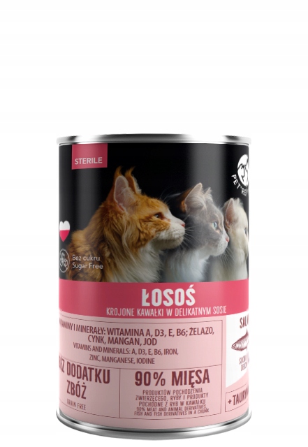 Levně PetRepublic, losos v omáčce pro kočky sterilní, 400 g x 16