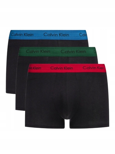 Calvin Klein Bokserki Męskie 3 Pary Czarny 0000U2664G Trunki, Rozmiar L