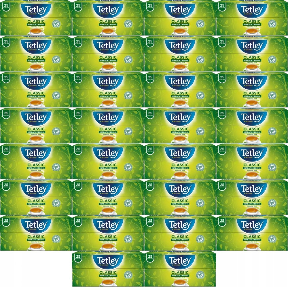 Herbata zielona ekspresowa Tetley Classic 25 torebek x64