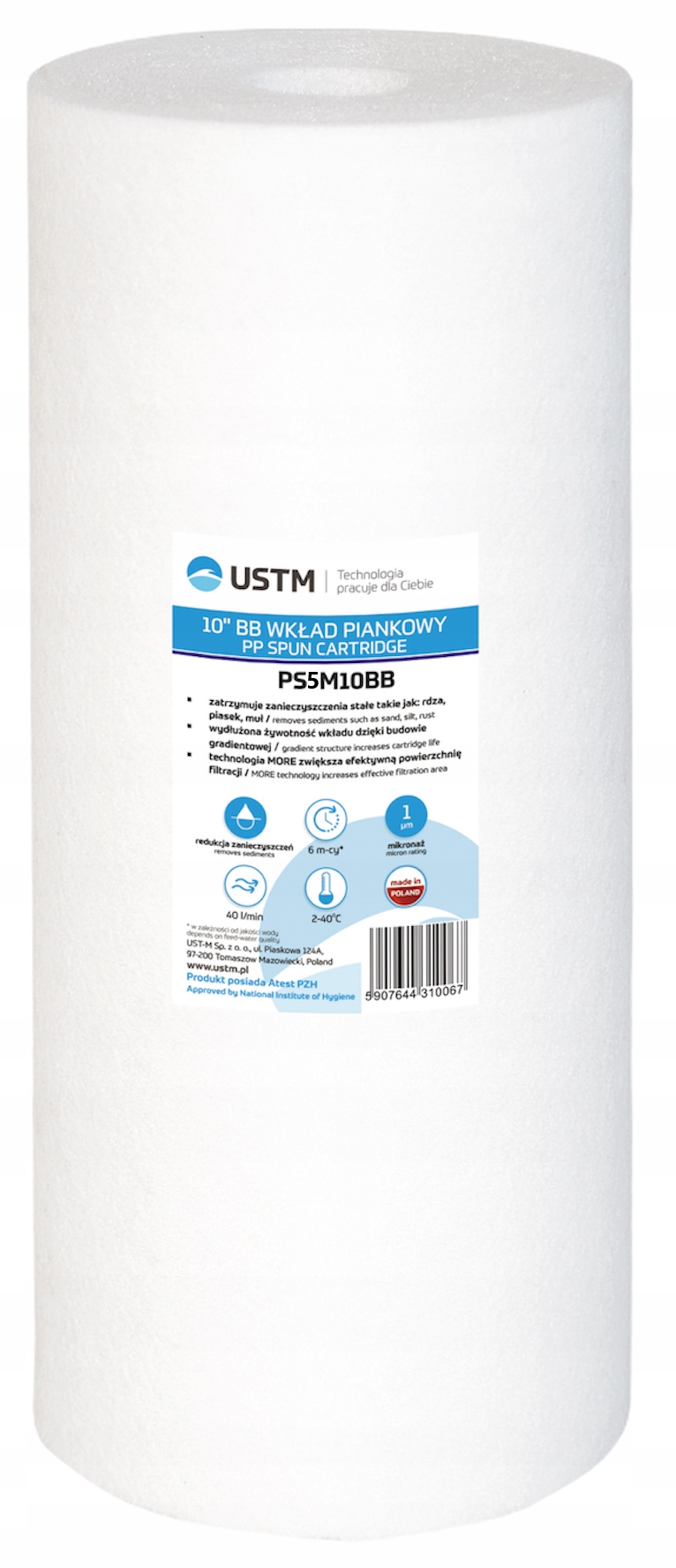 

Filtr Do Wody Wkład 10 Bb Piankowy 5 Mikron Ustm