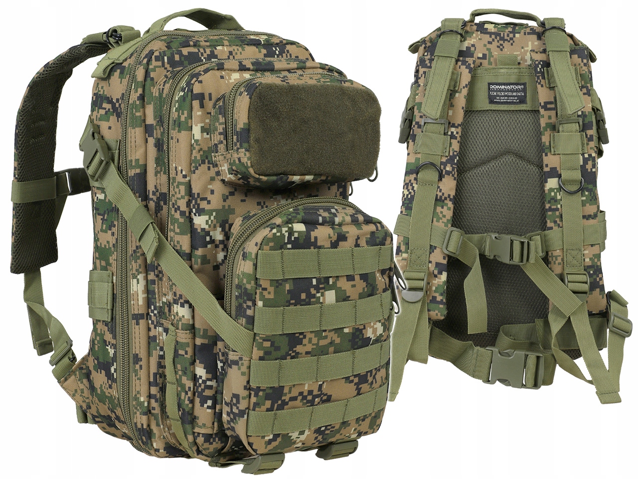 

Plecak Męski Wojskowy Dominator Velcro Woodland