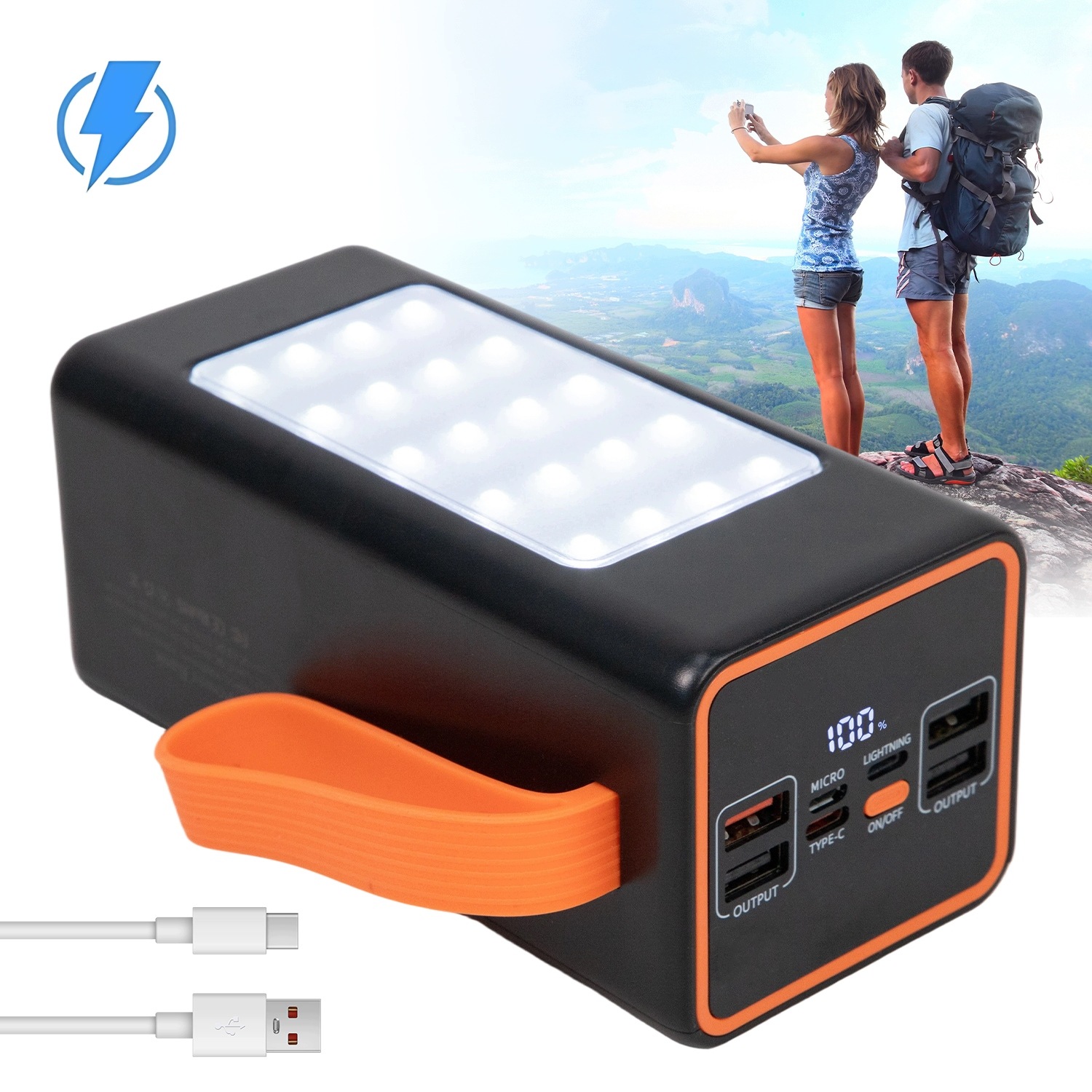 Rychlá Powerbanka 90000 mAh 66W Qc Pd Usb C Usb Powerbanka Silná Cestovní
