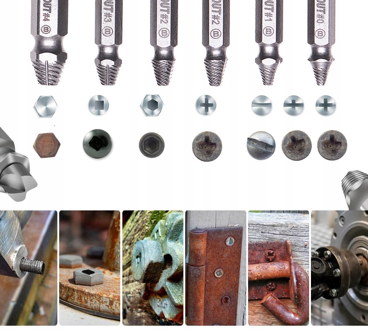 WYKRĘTAKI DO ZERWANYCH ŚRUB ŚRUBA ZESTAW WYKRĘTAK Marka inna