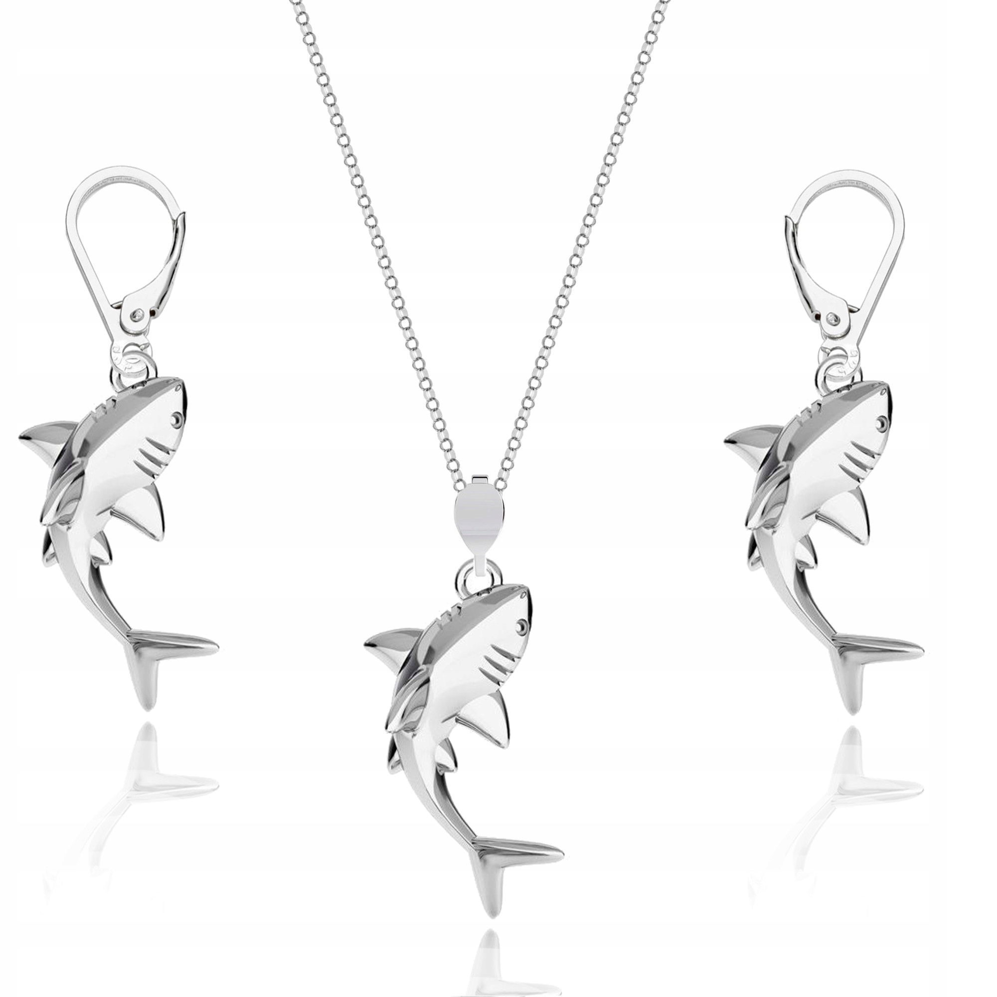 Stříbrný komplet šperků Žralok žralok Symbol vůle přežít Stříbro 925