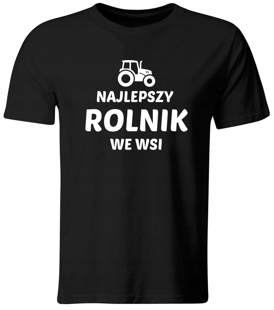 KOSZULKA NAJLEPSZY ROLNIK WE WSI, CZARNA, ROZ. S