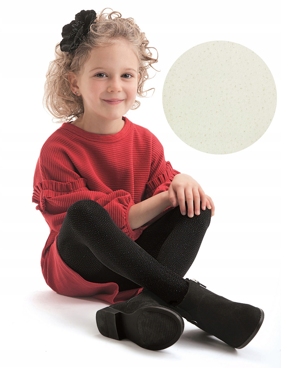 

Knittex rajstopki Angel Dust brokat Ecru 128-134