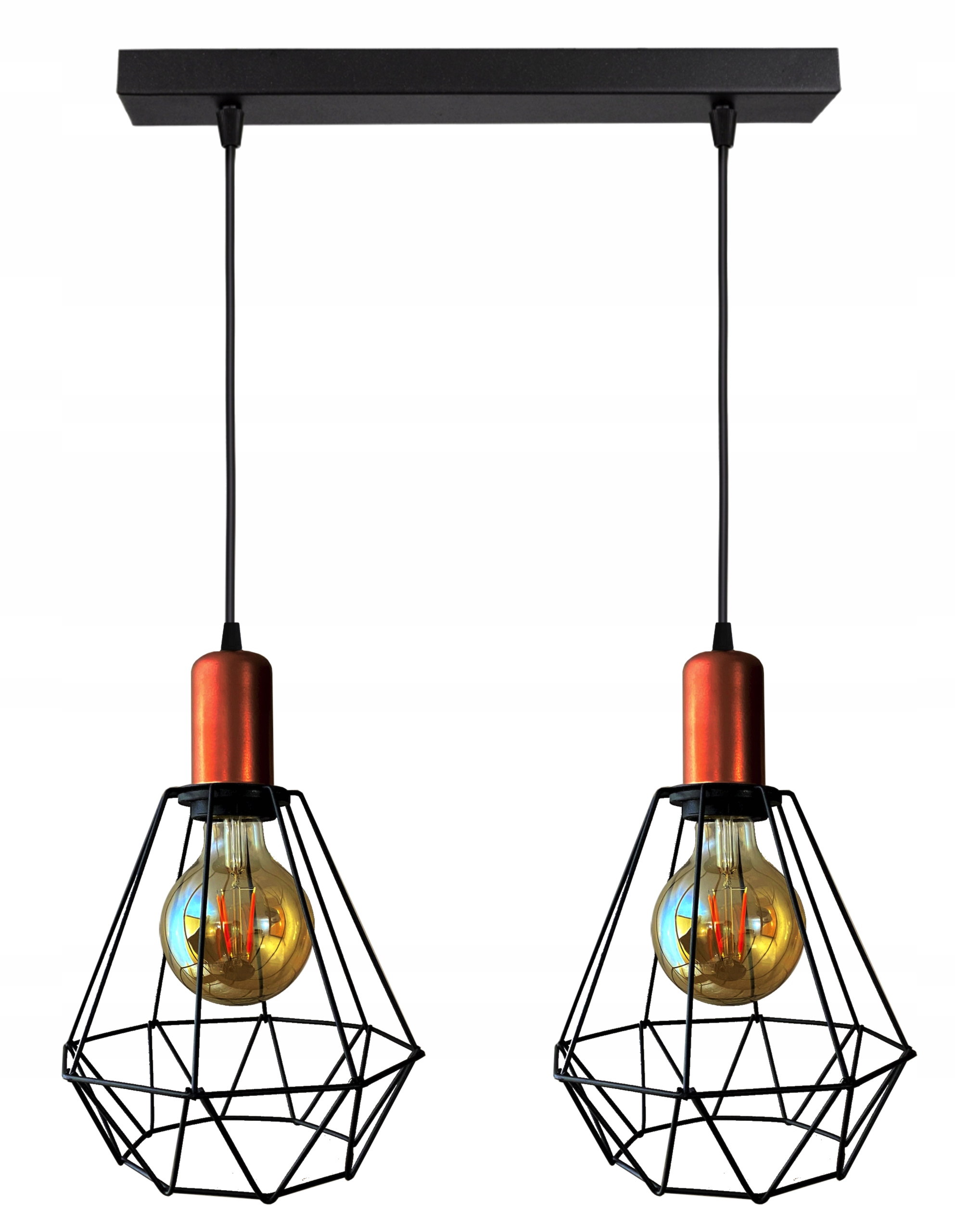 

Lampa Wisząca Żyrandol Plafon Brylant Miedź Led