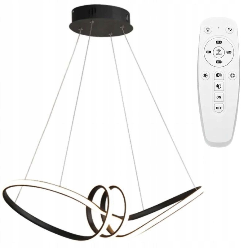 

Lampa APP823 sufitowa Led żyrandol czarna pilot