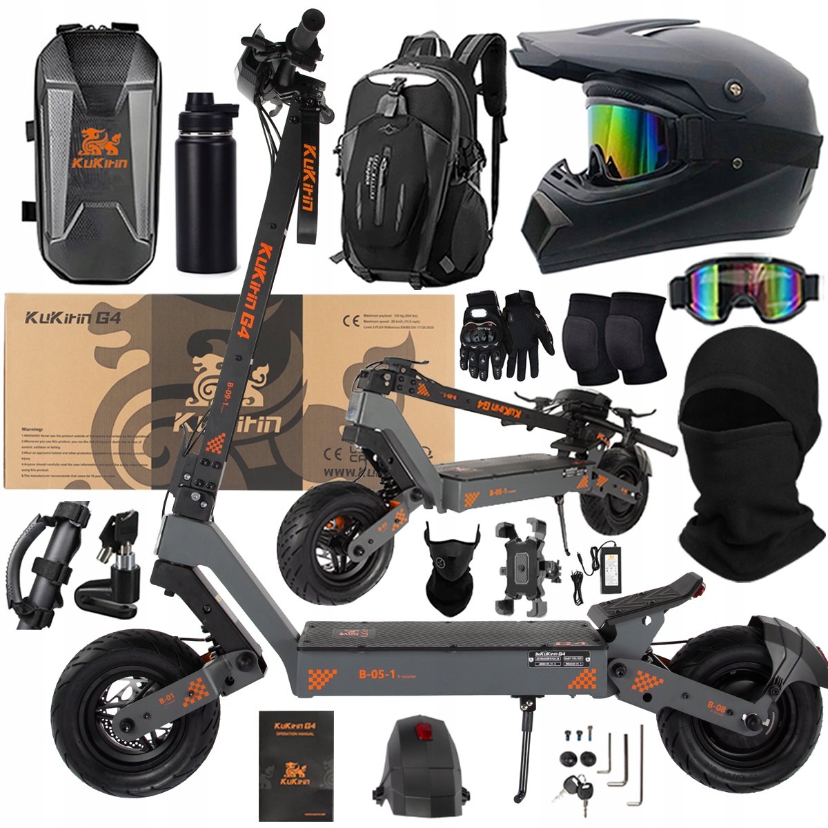 KuKirin G4 Skládací elektrická vozidla 2000W 70KM/H 60V 20Ah 75km Dárek