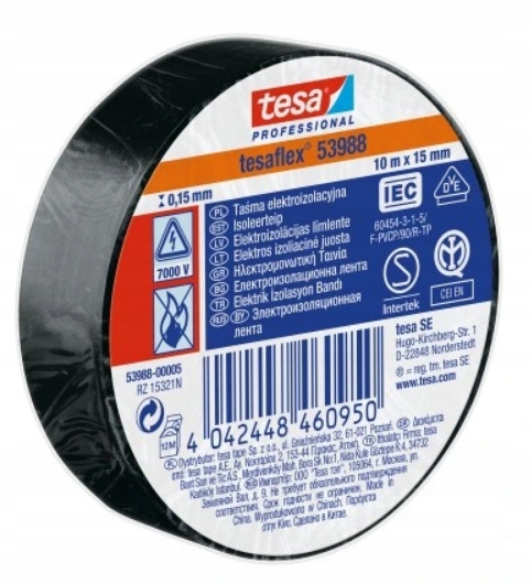 TESA TAŚMA IZOLACYJNA 15MM X 10M CZARNA 53988