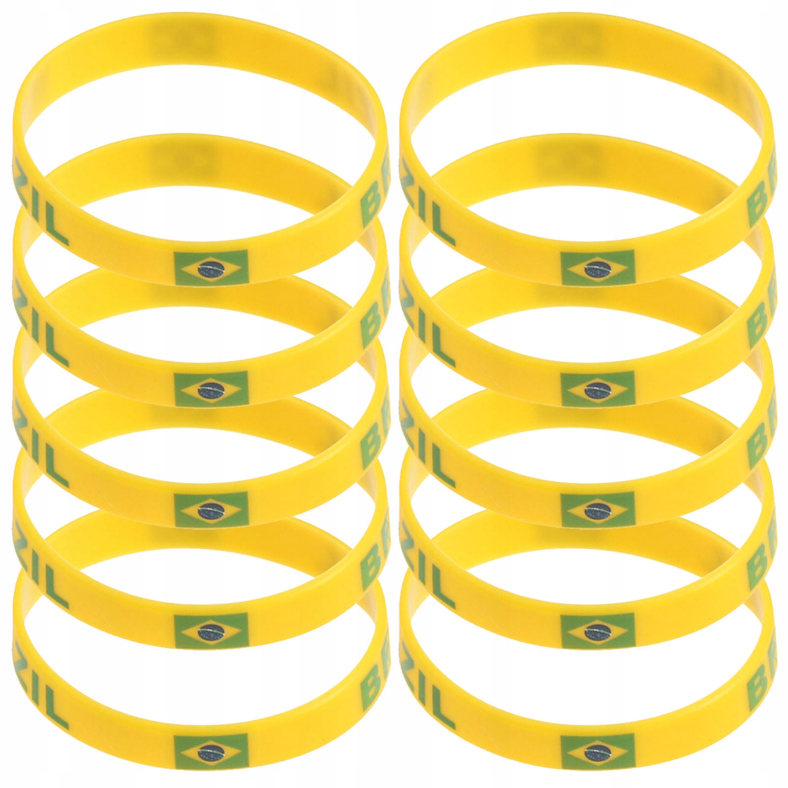 12Pcs Durable Sports Wristbands with Vibrant Country Flags