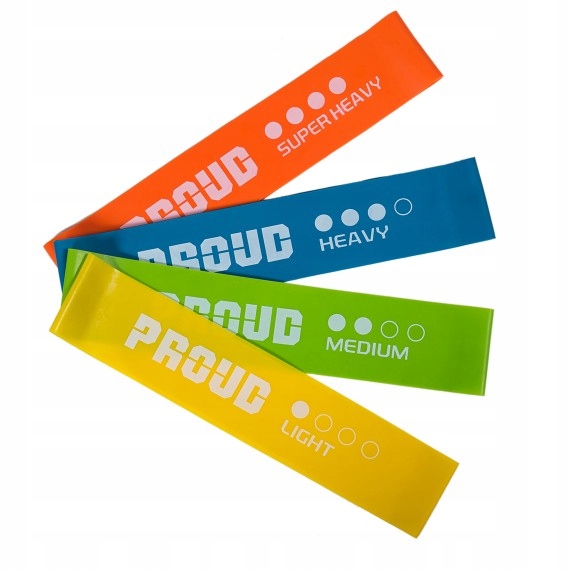 

Zestaw 4 Gum Do Ćwiczeń Mini Band Fitness Proud