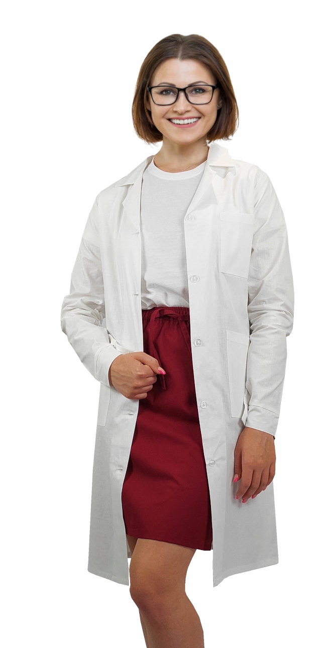 

Fartuch laboratoryjny damski, kitel na guziki r.50