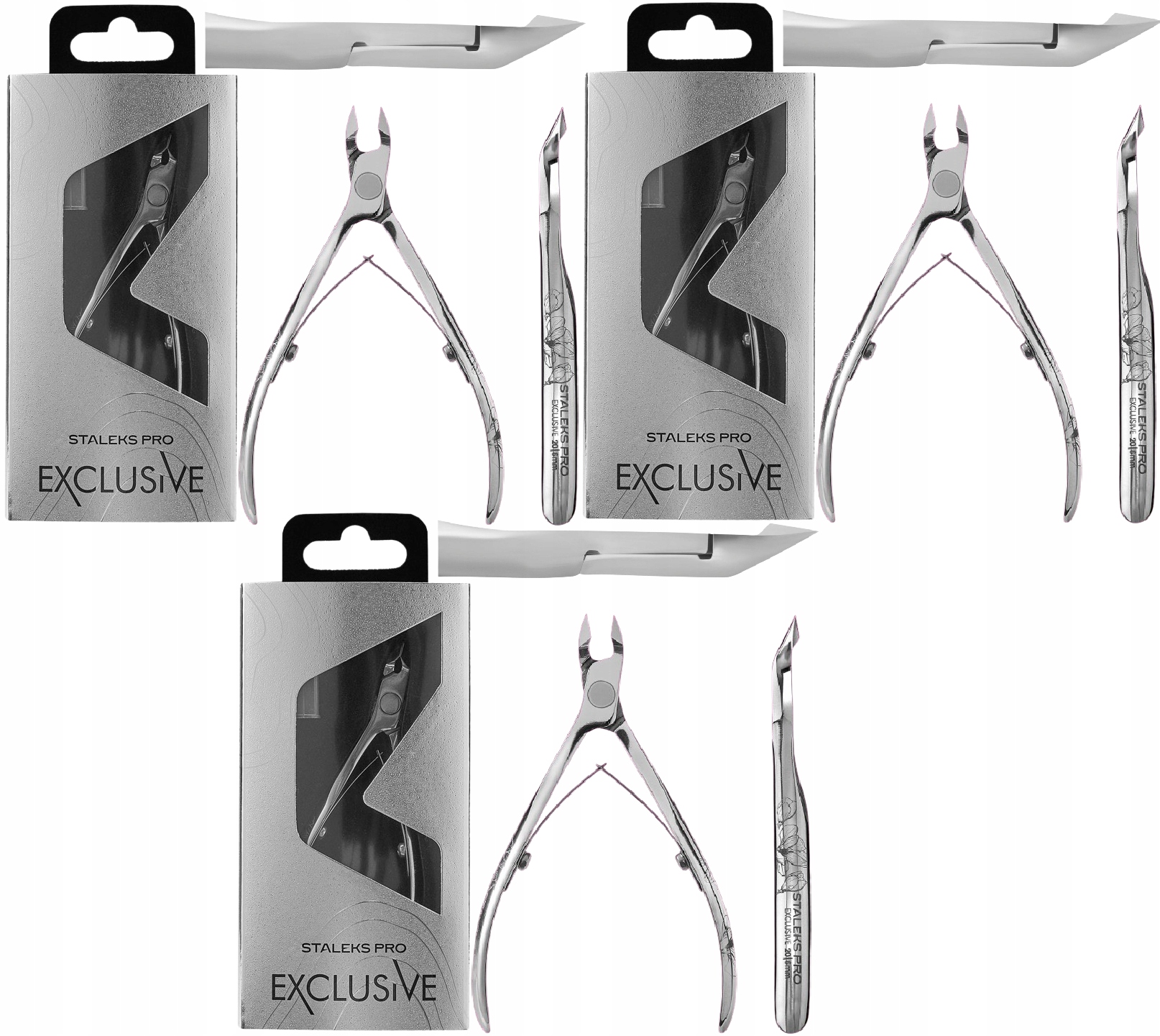 3 x Staleks Profesionální kleště na kůži Exclusive 20 5 mm Magnolie