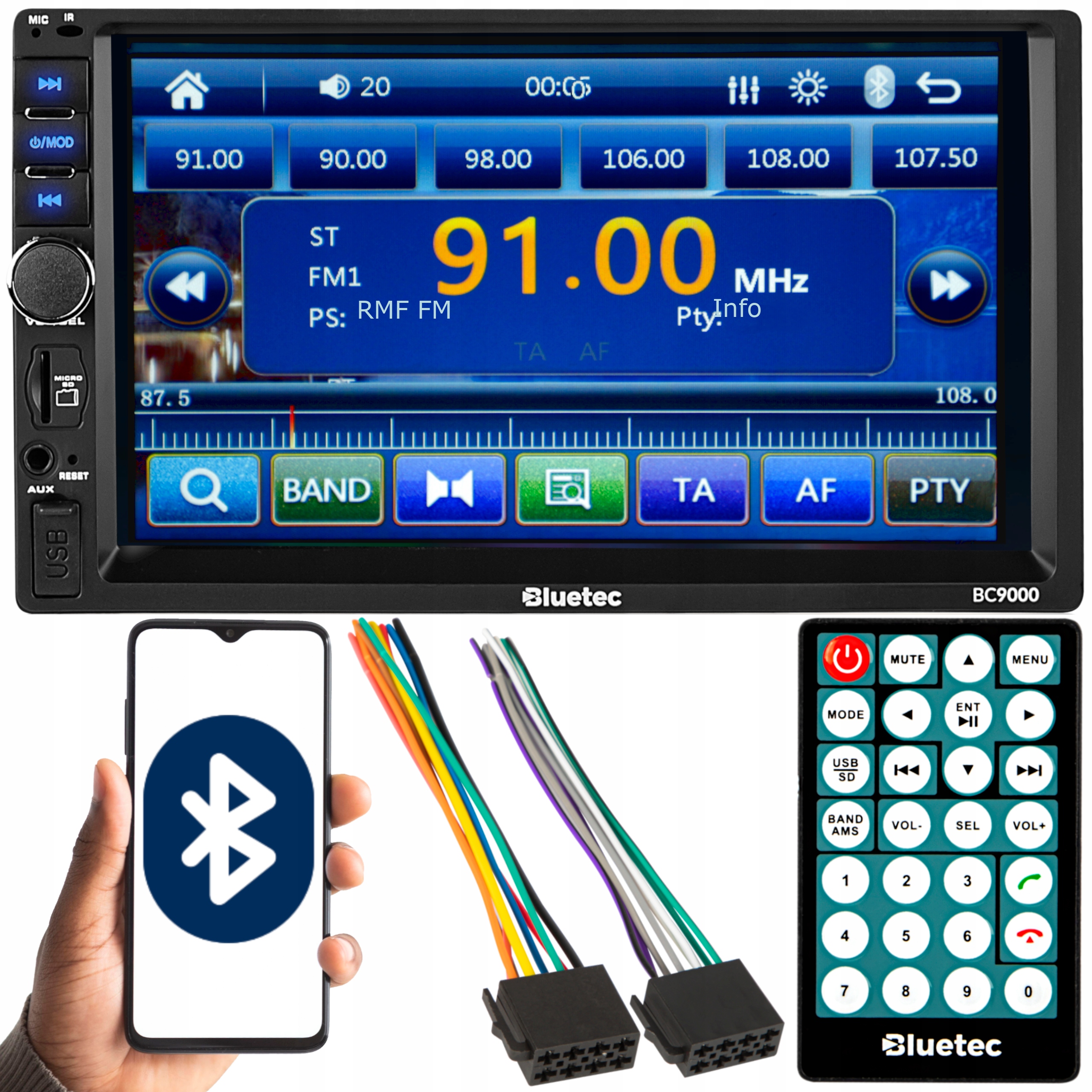 Radio samochodowe BLUETOOTH 7 CALI 2 DIN Z PILOTEM Sklep, Opinie