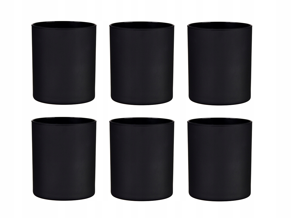 

6x Uniwersalna Czarna Szklanka 200 ml, Do Świec