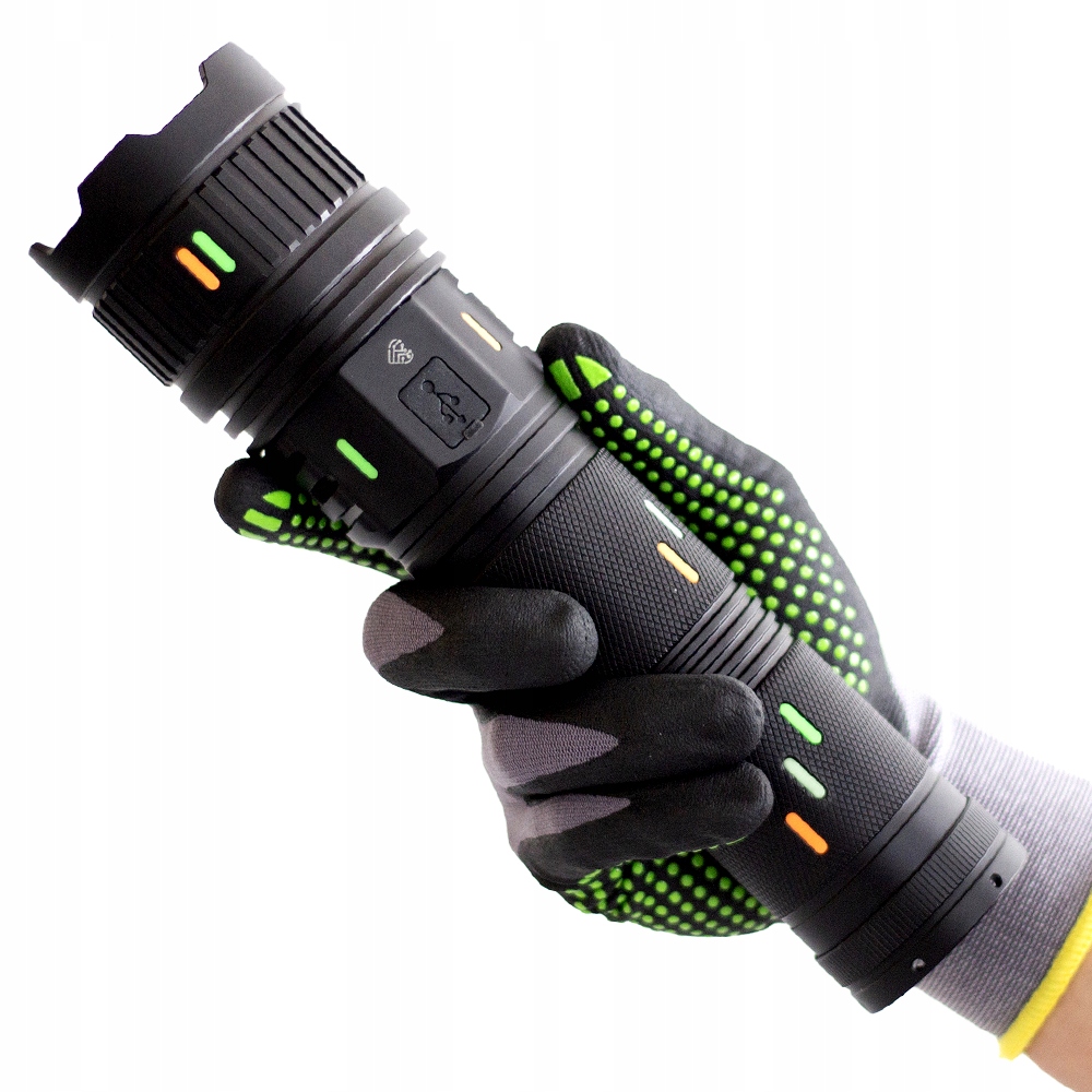 Wielka Latarka Taktyczna Led Dalekosiężna 2000m 30400 mAh Power-Bank