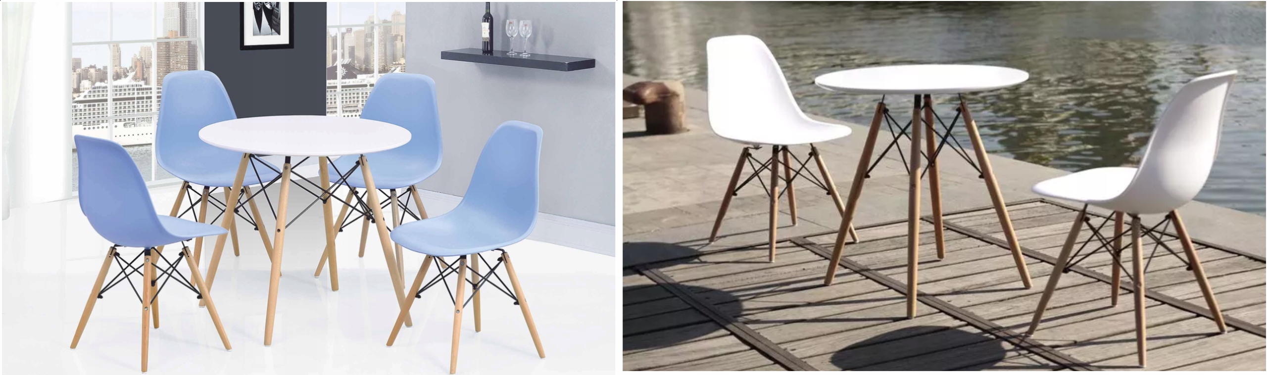 Krzesło DSW nowoczesne salon jadalnia kuchnia taras Głębokość mebla 43 cm