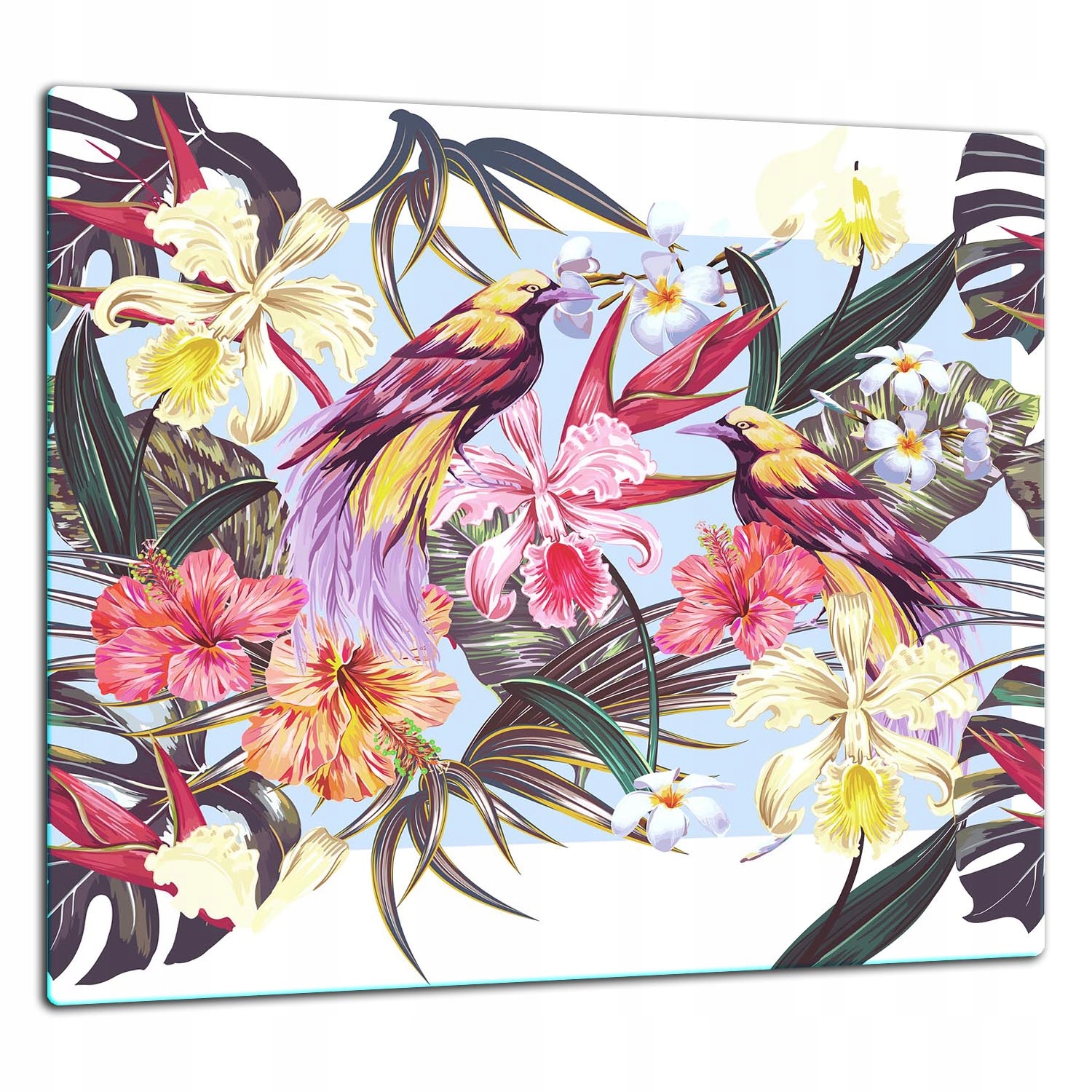 7w1 SZKLANA DESKA PANEL OCHRONNY 65x60 KWIATY SZKŁO HARTOWANE