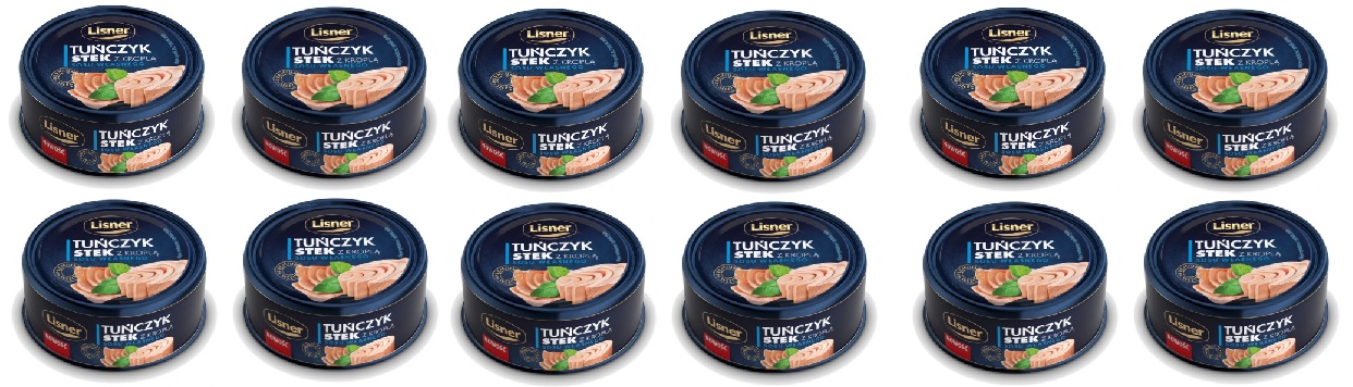 12x 120g Lisner Tuńczyk Stek z kroplą sosu własnego Pół Kartonu