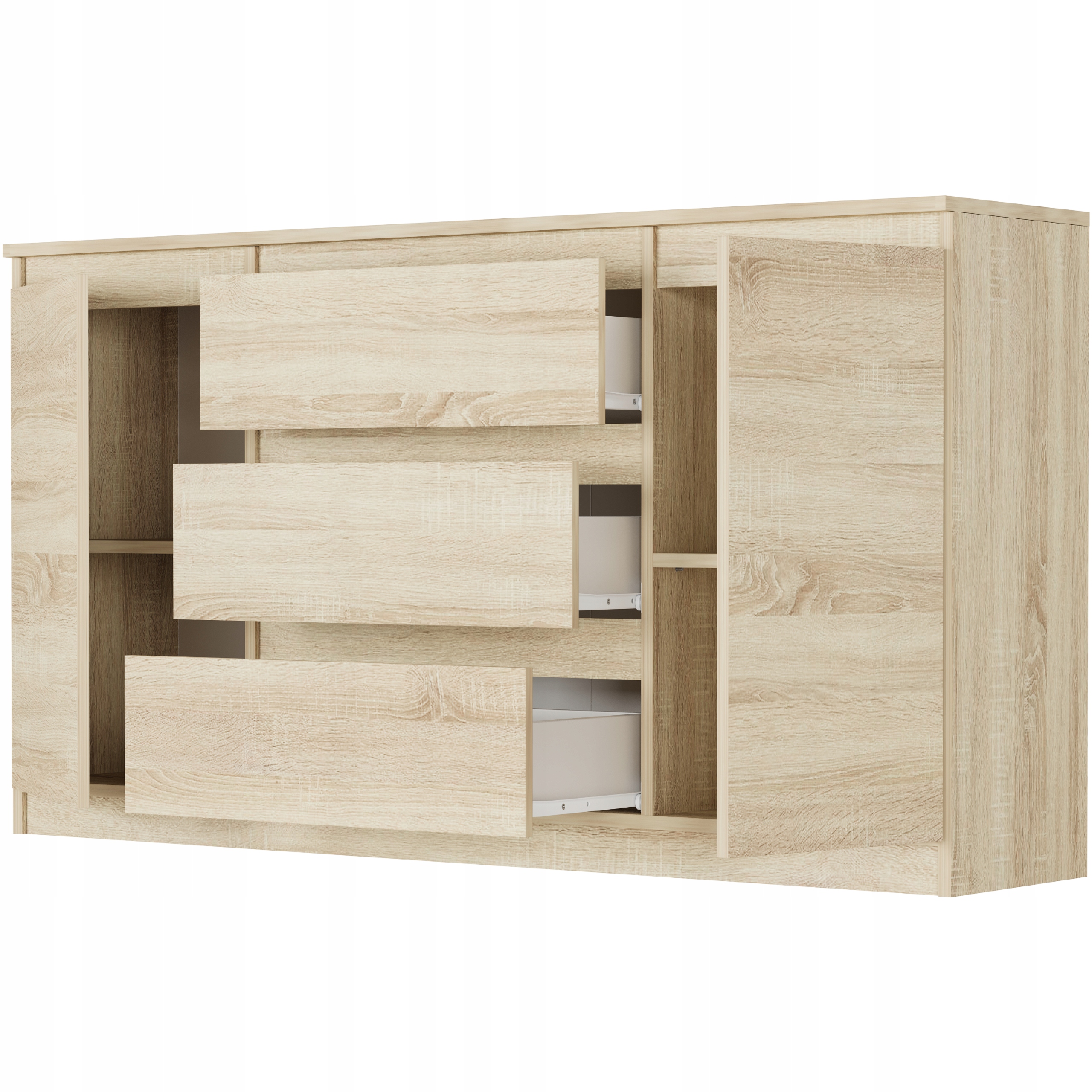 KOMODA 140 SZAFKA 3 SZUFLADY 2 PÓŁKI R-140-S3 SONOMA