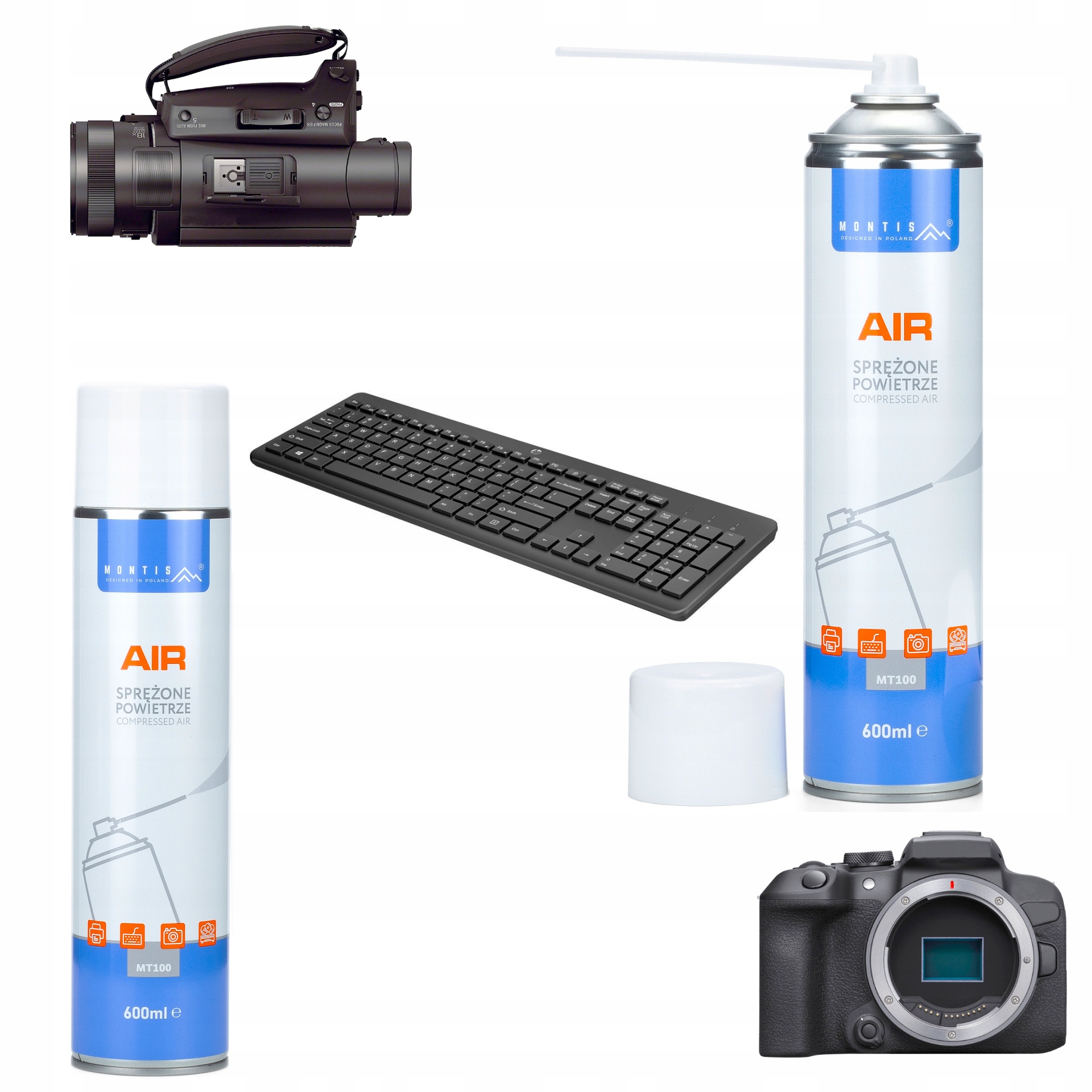 SPRĘŻONE POWIETRZE WYDAJNY SPRAY ZESTAW 6 x 600 ml Kod producenta SPRĘŻONY GAZ DO CZYSZCZENIA PC LAPTOP KAMERA