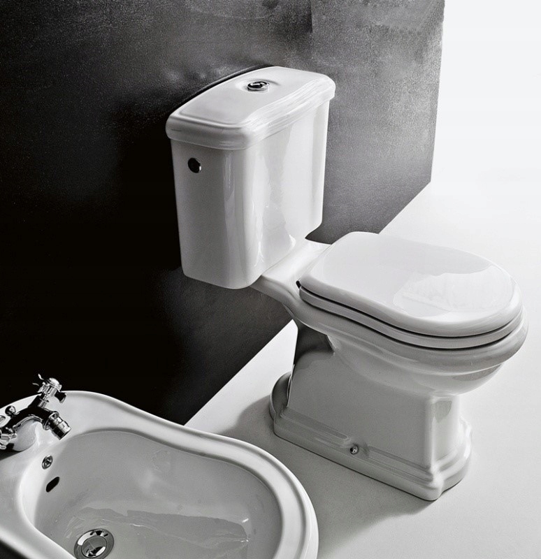 KERASAN RETRO TOALETA WC KOMPAKTOWA 72X38,5 CM BIAŁA 101301 Linia RETRO
