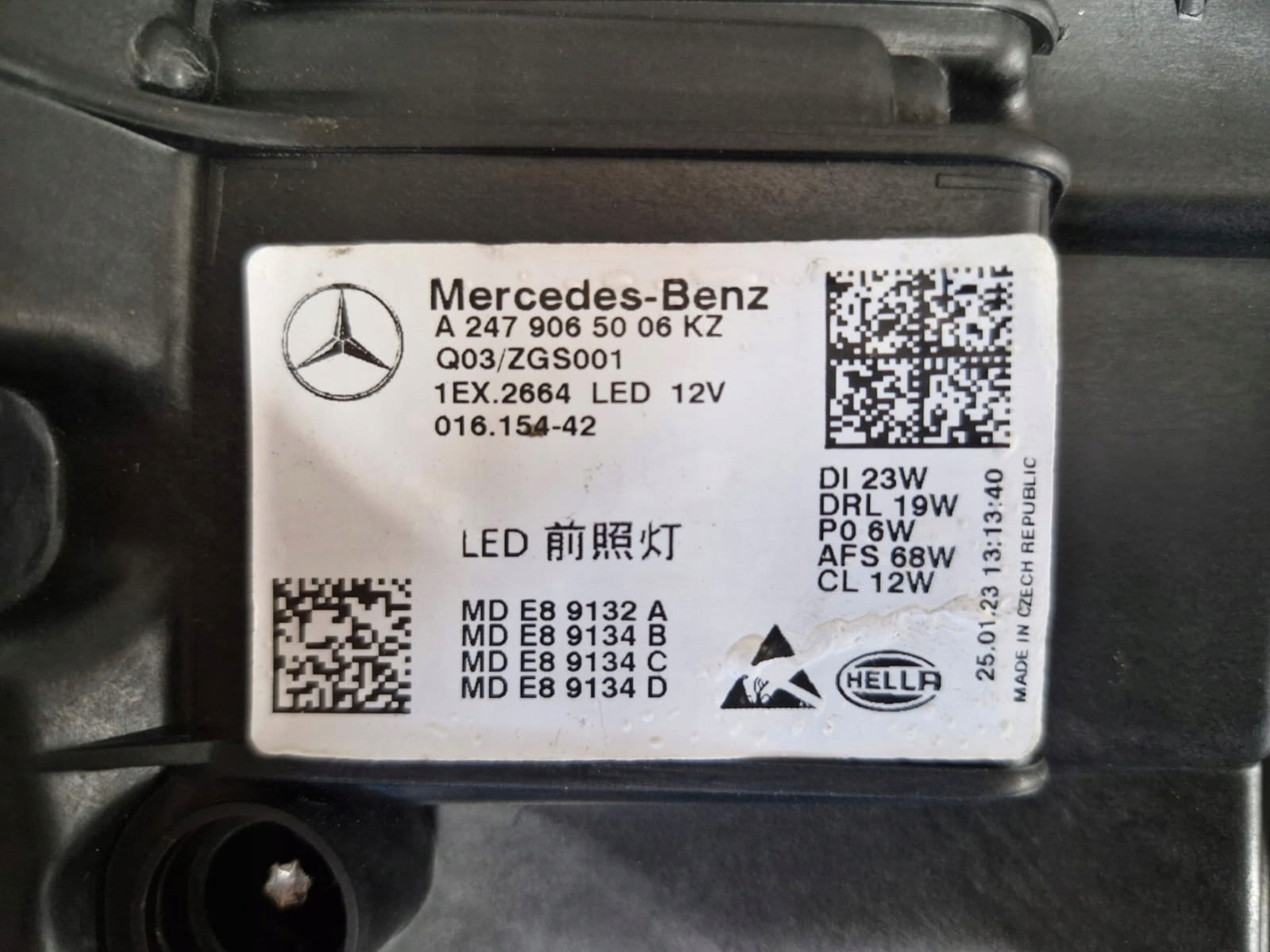 light right Mercedes GLA W247 Full Led Multibeam Led