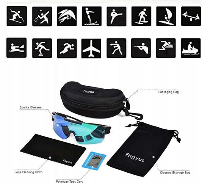 OKULARY ROWEROWE SPOLARYZOWANE UV400 TR90 OBIE.TAC Model 1