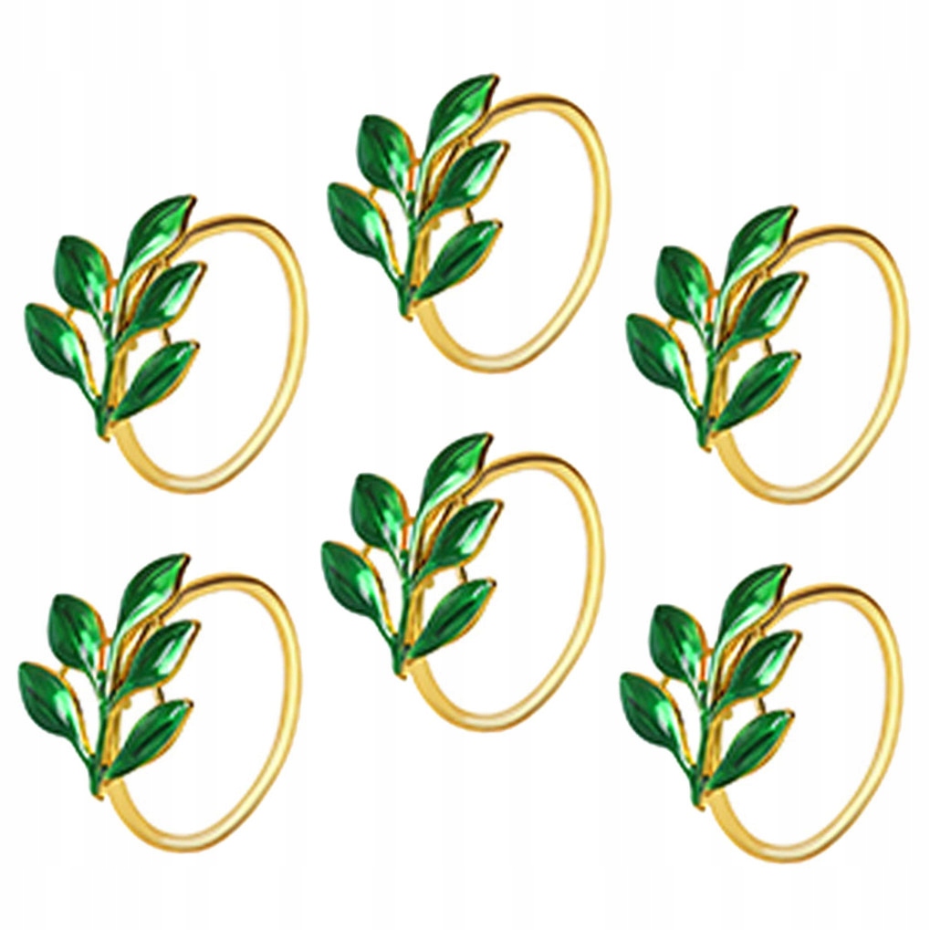 6 SZT. KIERUNKI NA SERWETKI METALOWE KIERUNKI NA SERWETKI DEKORACYJNE LIŚCIE