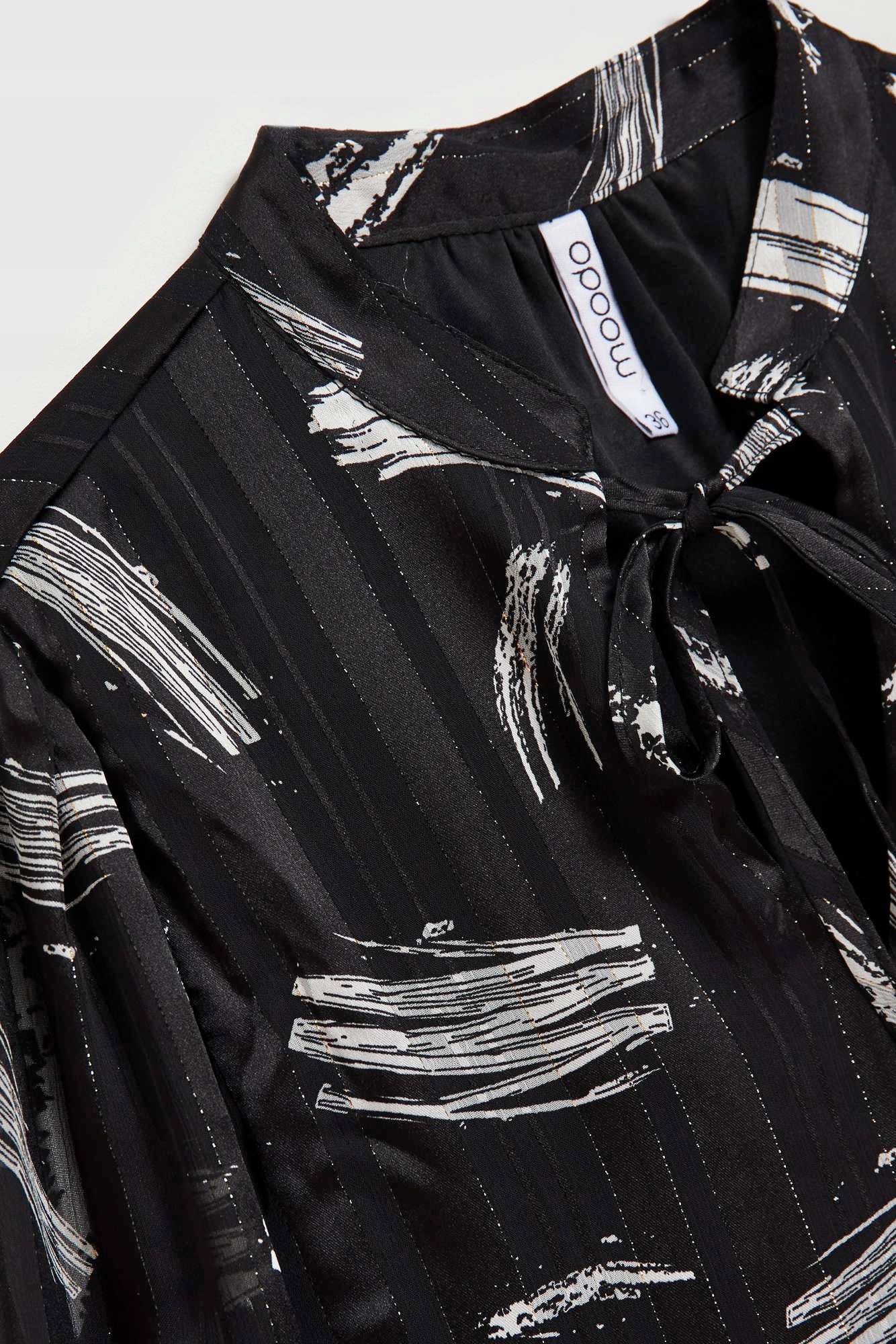 Koszula z wiązanym dekoltem 38 od MOODO Rękaw długi rękaw