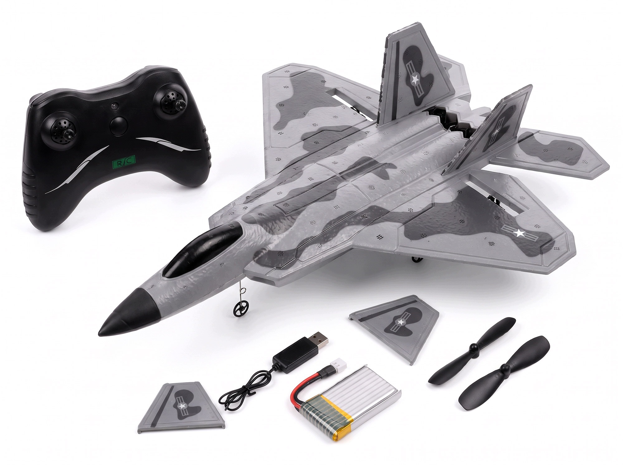 Dálkově Ovládaný Letoun F22 Raptor FX822 Rc Tryskáč Epp 2 Kanálový