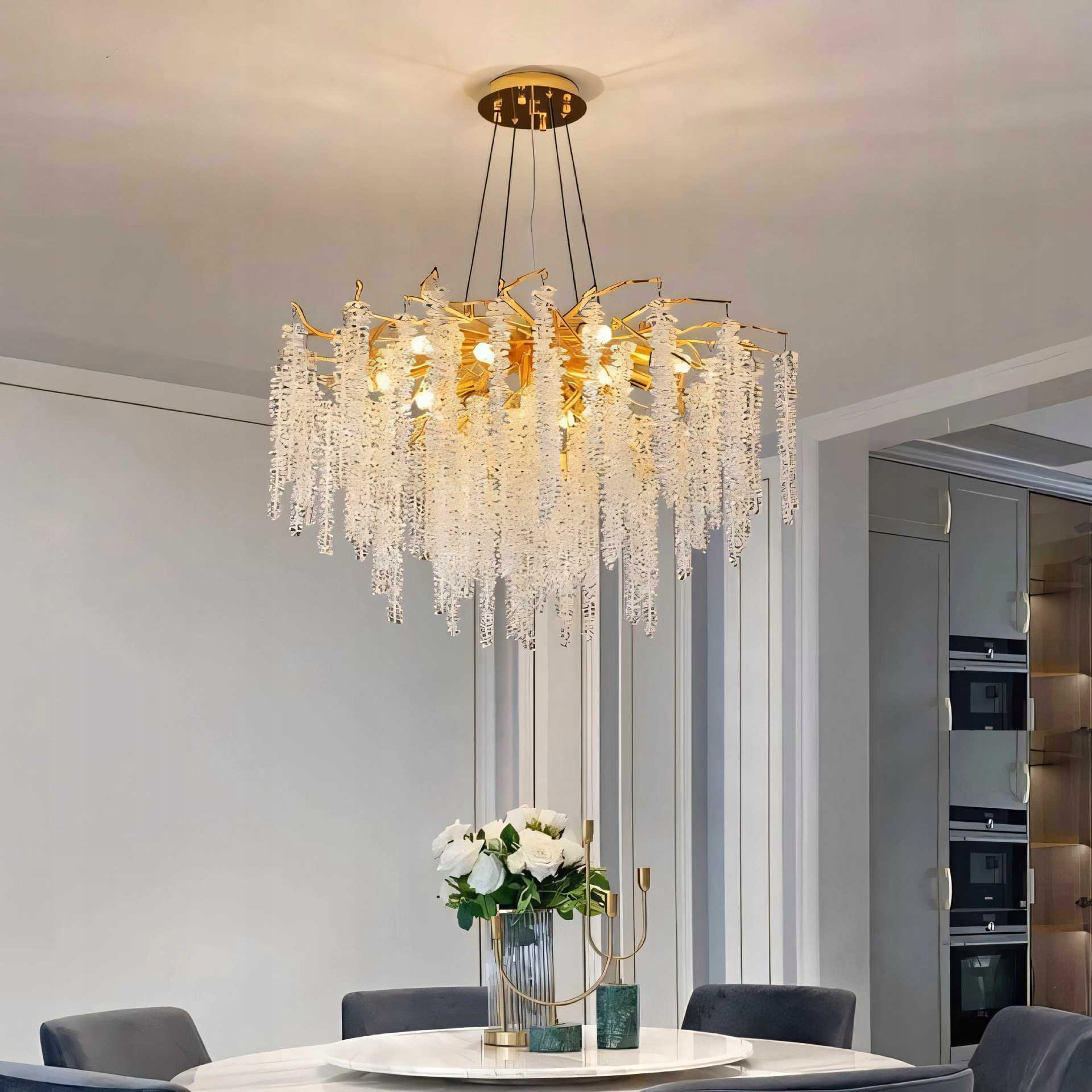 Exkluzívna Kryštálová Stropná Lampa Kolík S Kryštálikom Cencúle okrúhla 80 cm