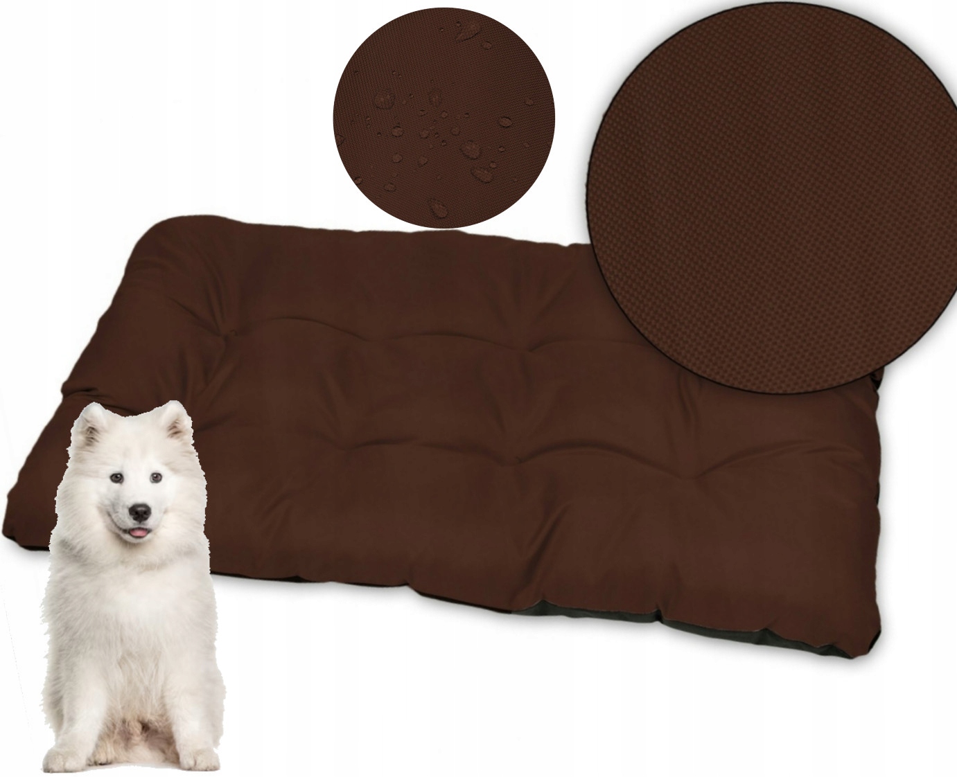 Levně Poduška pro velkého psa pelíšek 120 x 80 cm, hnědá