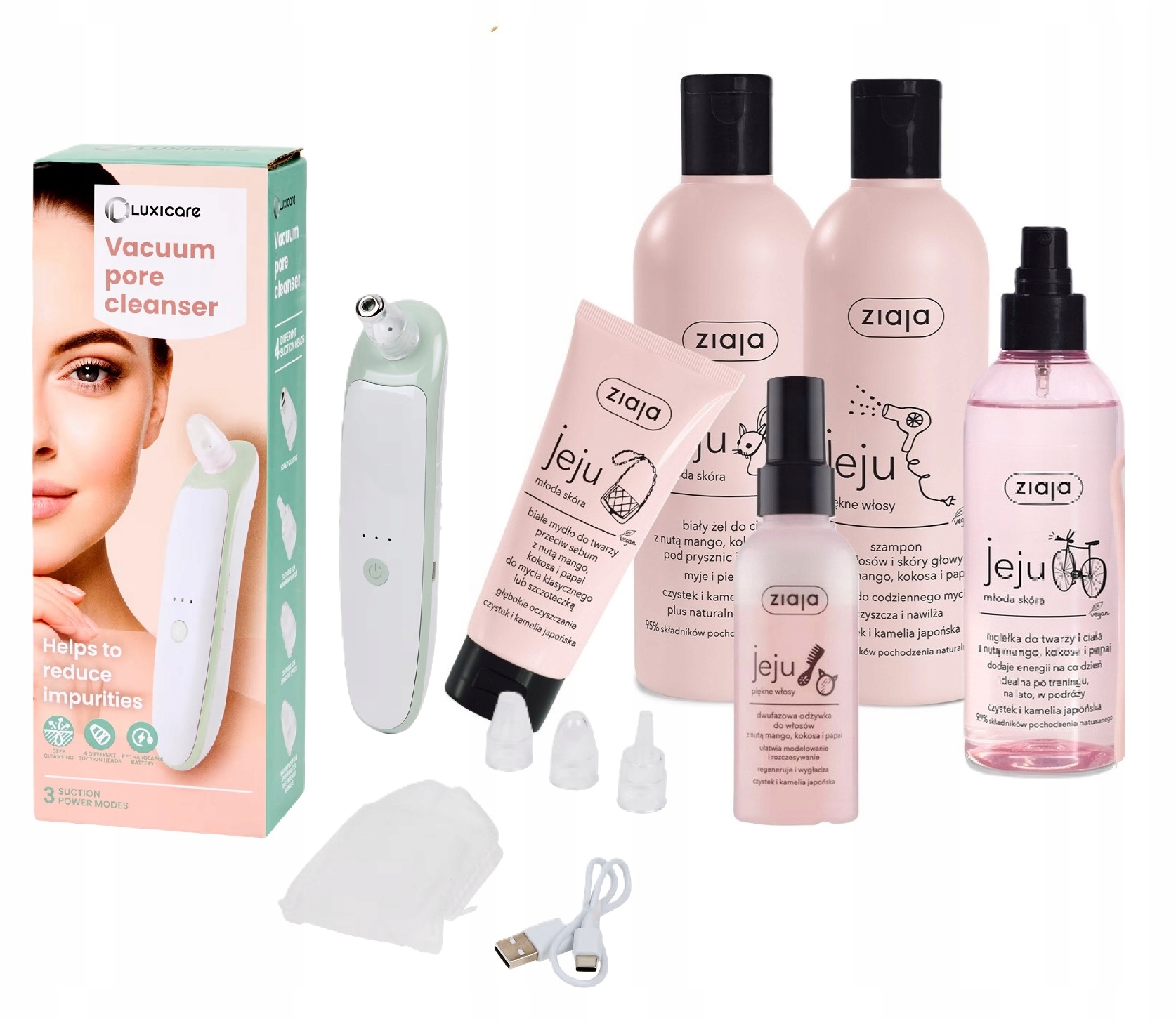 Ziaja Jeju Zestaw Kosmetyków 6w1 Różowy Dla Nastolatek