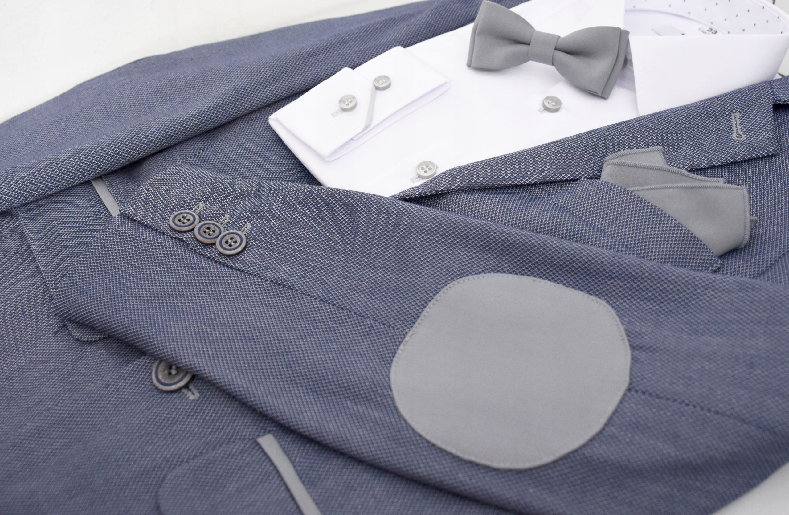 GARNITUR chłopięcy dla CHŁOPCA elegancki granatowy dwuczęściowy 140 slim Kolor wielokolorowy