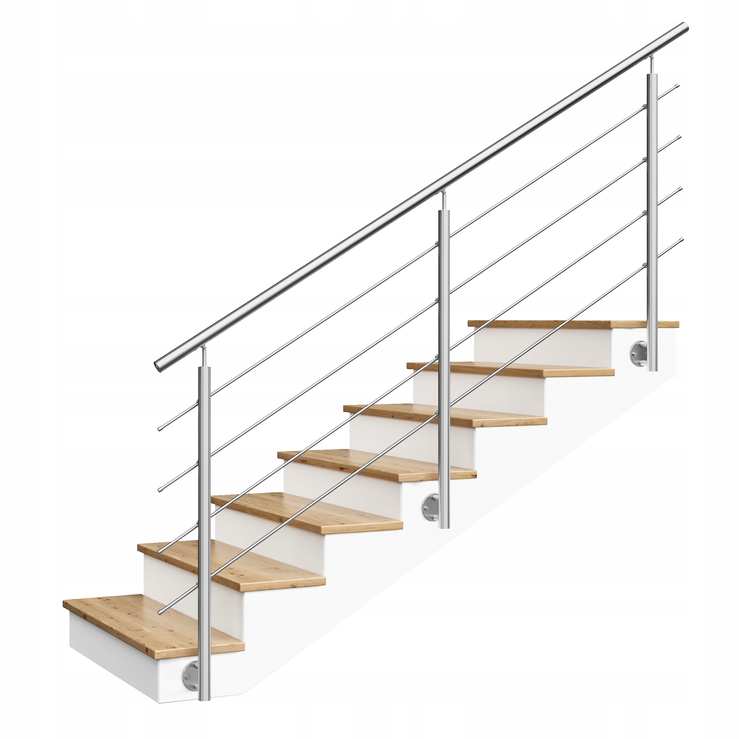 Nerezové zábradlí, schodišťové, balkónové, zábrana 4 x Ø12 mm délka 3,0 m