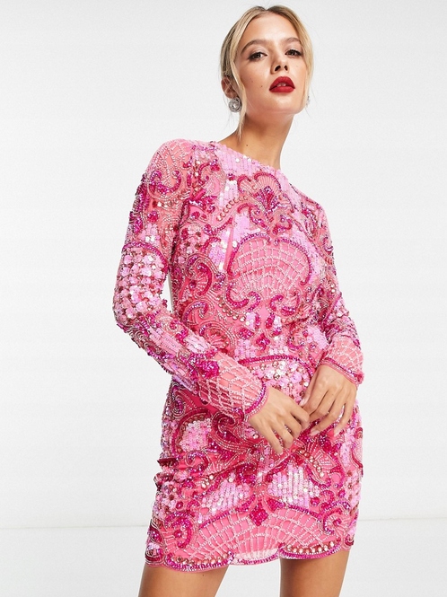 Zdobená Flitrová Šaty Sukně Edition 38 M