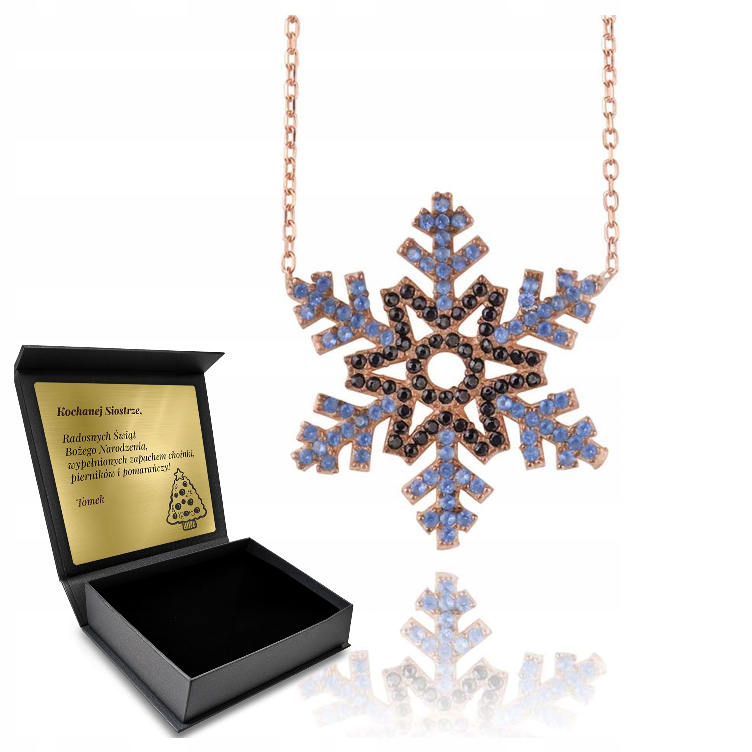 Řetízkový Řetízek Sněhurka Zimní jemná ženská Krabička Gravírování Bonus