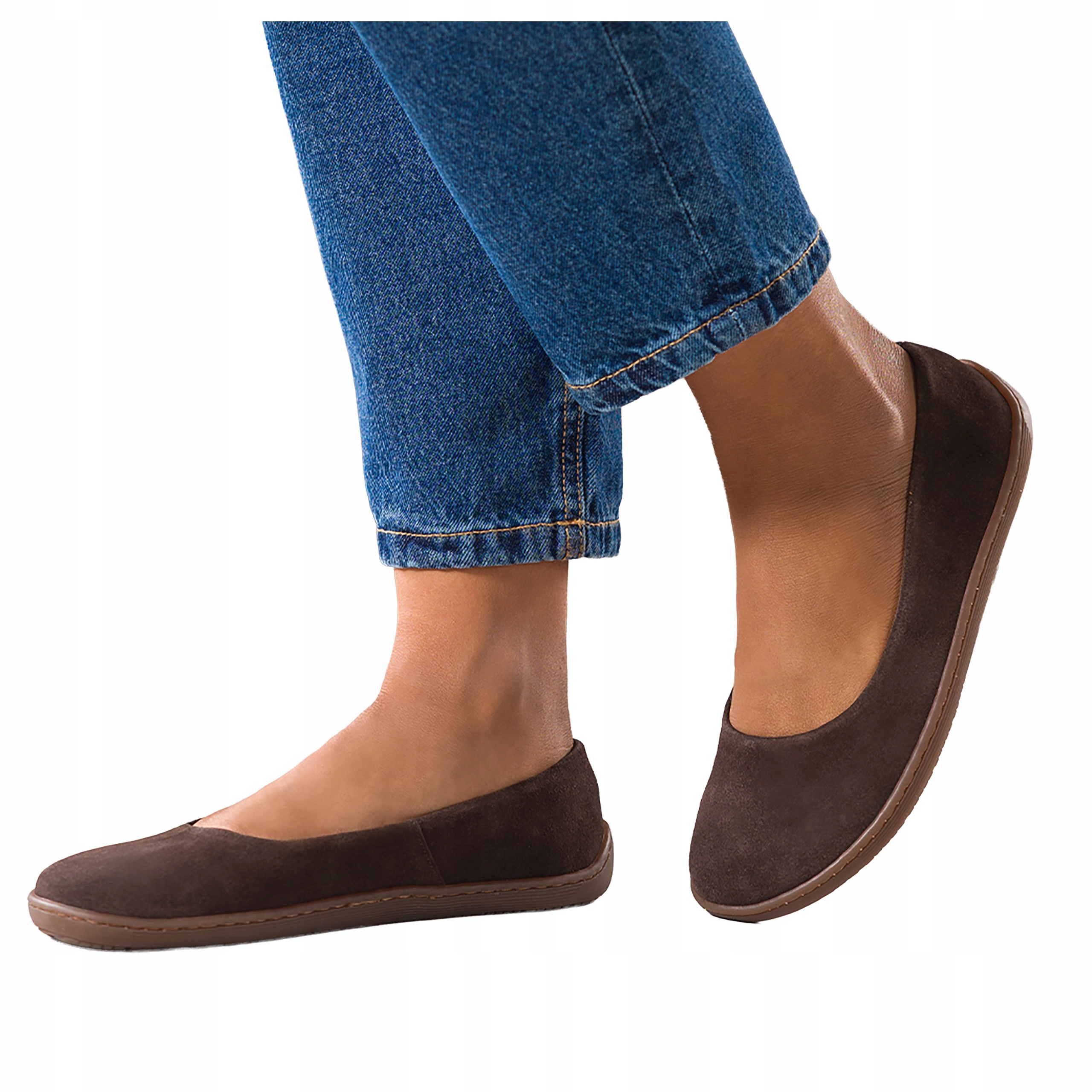 Čokoládové Baleríny Dámské Kožené Barefoot Pohodlné Ploché Modní vel. 36