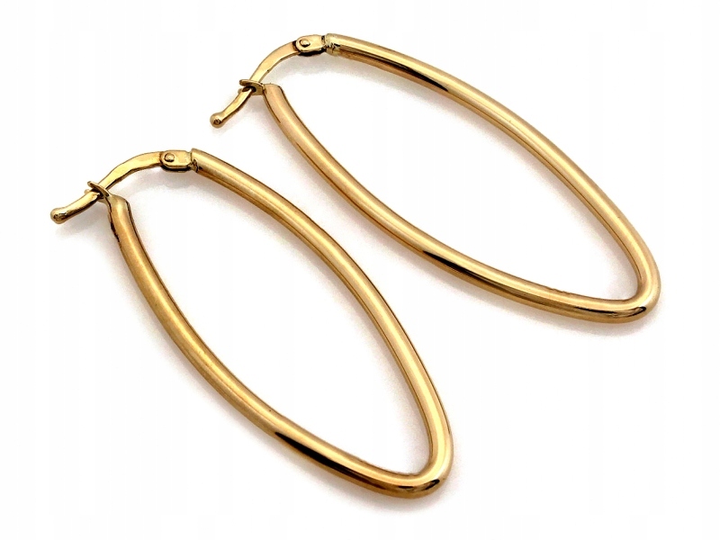 Zlaté náušnice 585 s oválem pro ni, módní vzor