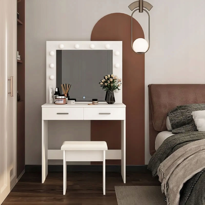 DUŻA NOWOCZESNA TOALETKA KOSMETYCZNA LUSTRO SZUFLADY OŚWIETLENIE EAN (GTIN) 5905817001668