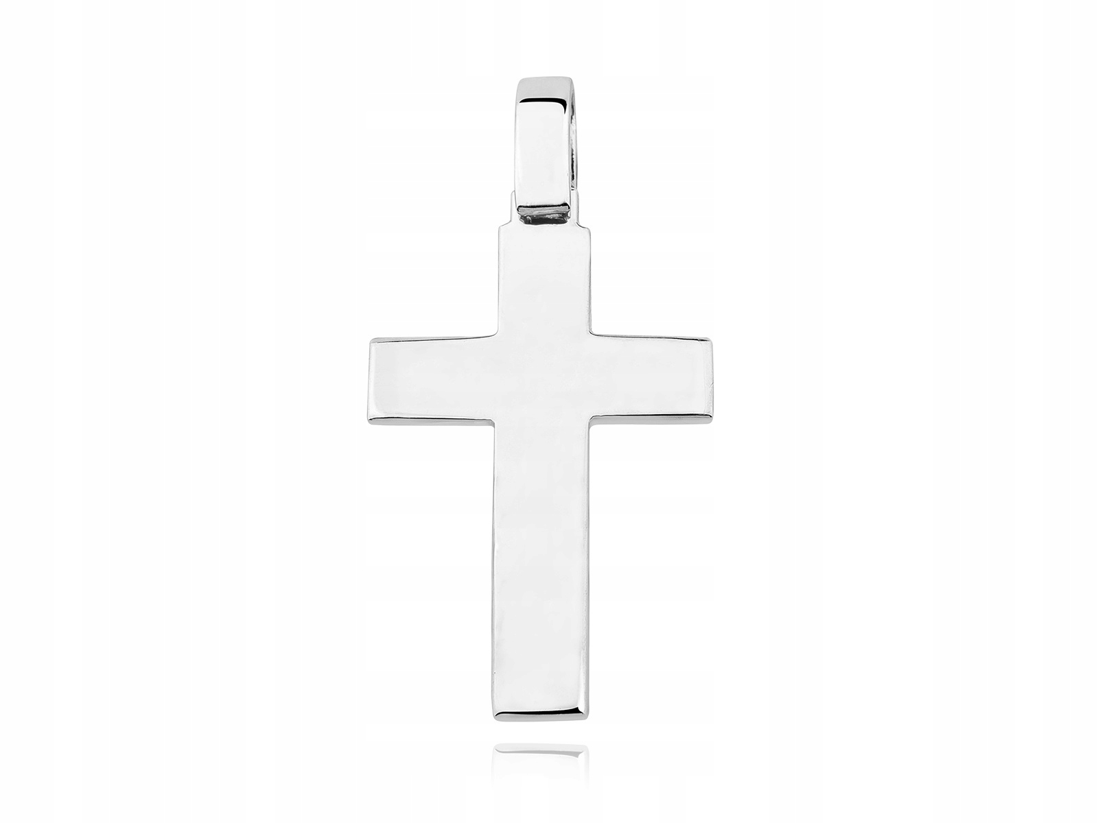 ELEGANCKI SREBRNY WISIOREK GŁADKI KRZYŻ KRZYŻYK