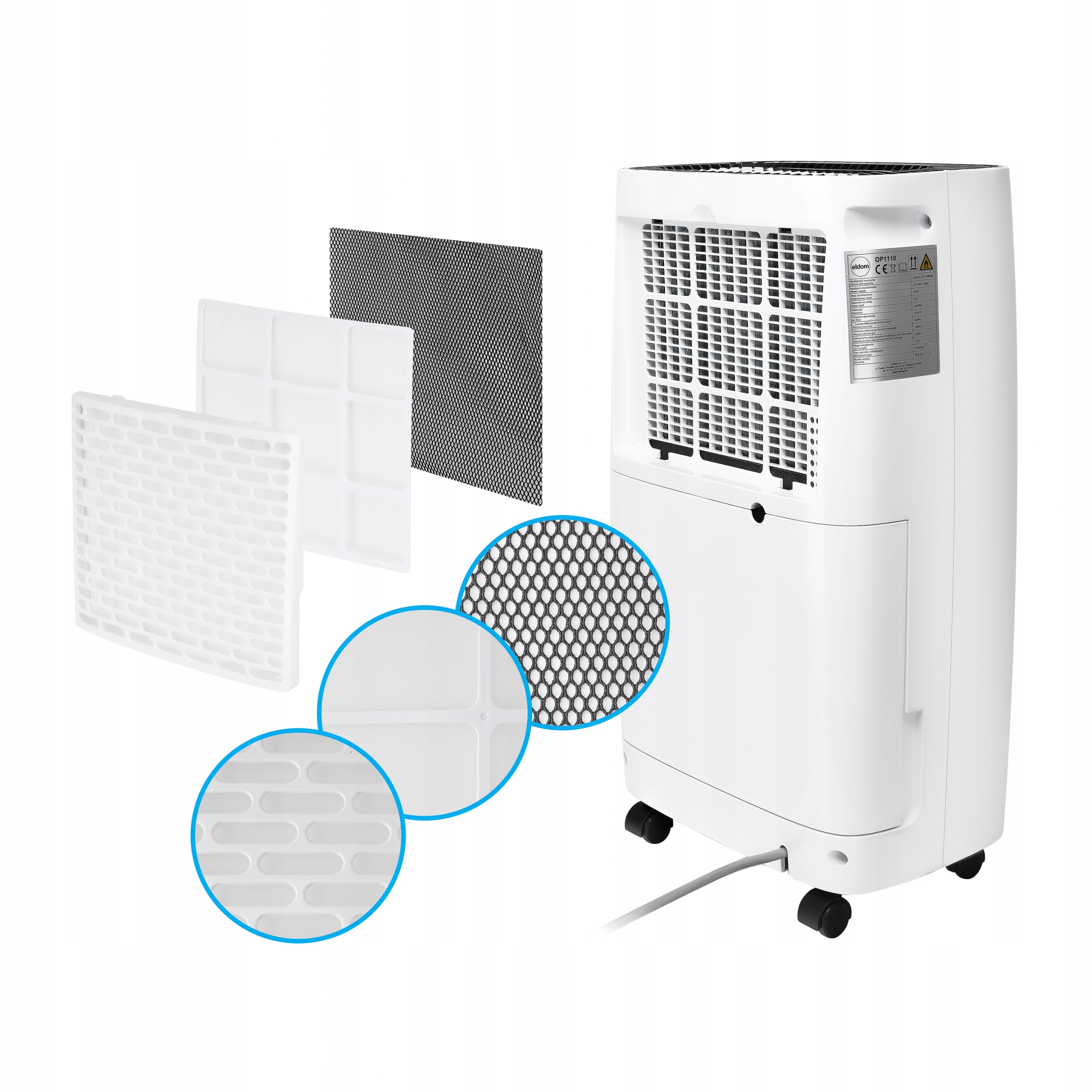 OSUSZACZ POWIETRZA POCHŁANIACZ WILGOCI OCZYSZCZACZ 10L/24H TIMER HIGROSTAT Moc 205 W