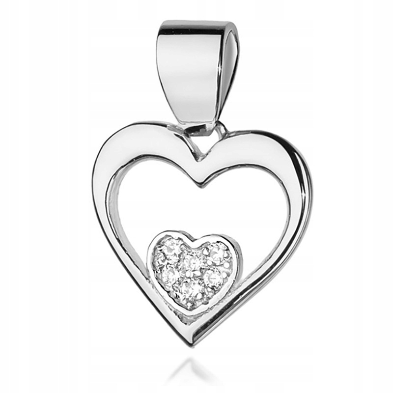 Zlatý Přívěsek pr. 585 Srdce S Brilianty 0,05 ct