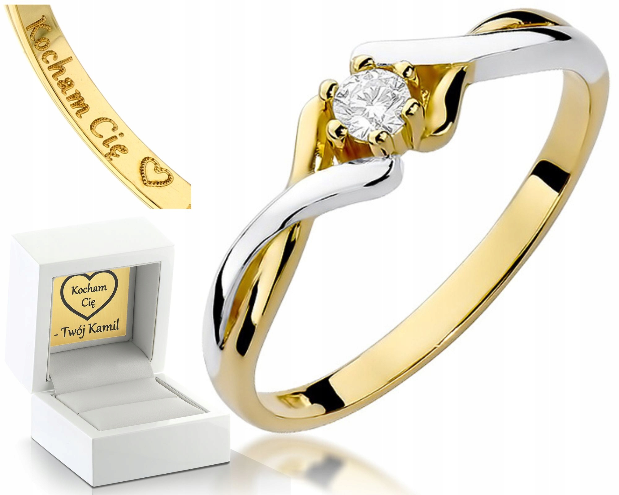 Zlatý Prstýnek S Briliantem 585 Gravírování BONUS0=