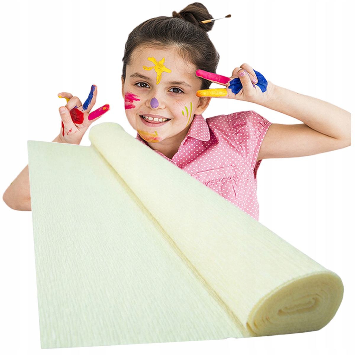 KREPA BIBUŁA KARBOWANA OZDOBNA KOŚĆ SŁONIOWA Kolor Odcienie brązu i beżu