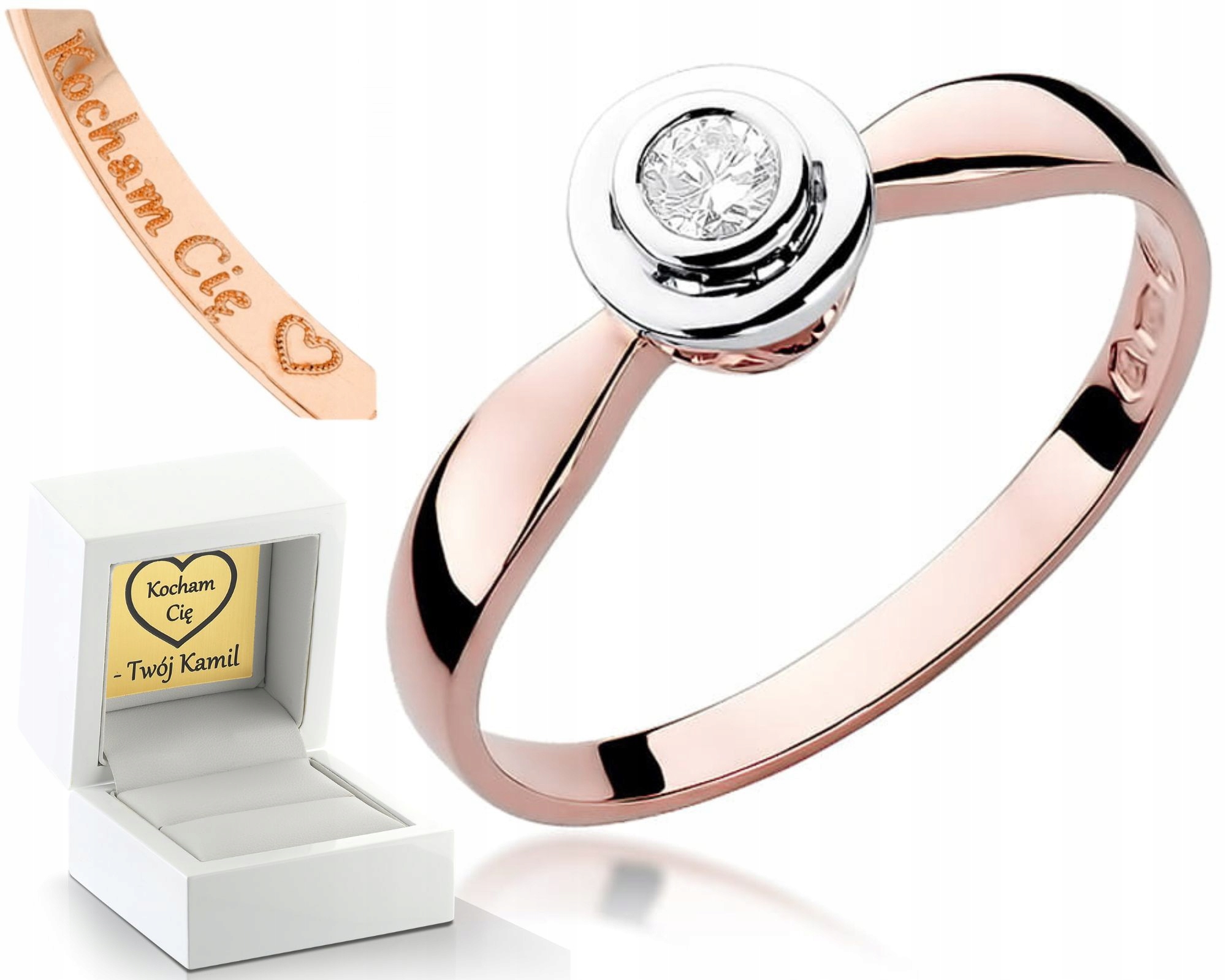 Zlatý Prstýnek Z Růžového Zlata Gravírování Zlatem