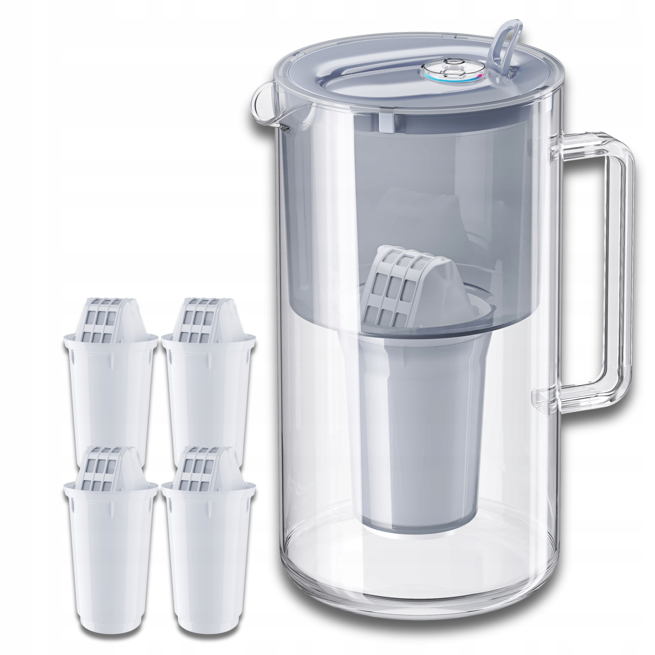 Filtrační konvice skleněná Aquaphor Nord 2,5 l 4 náplně A5 (350 l), šedá