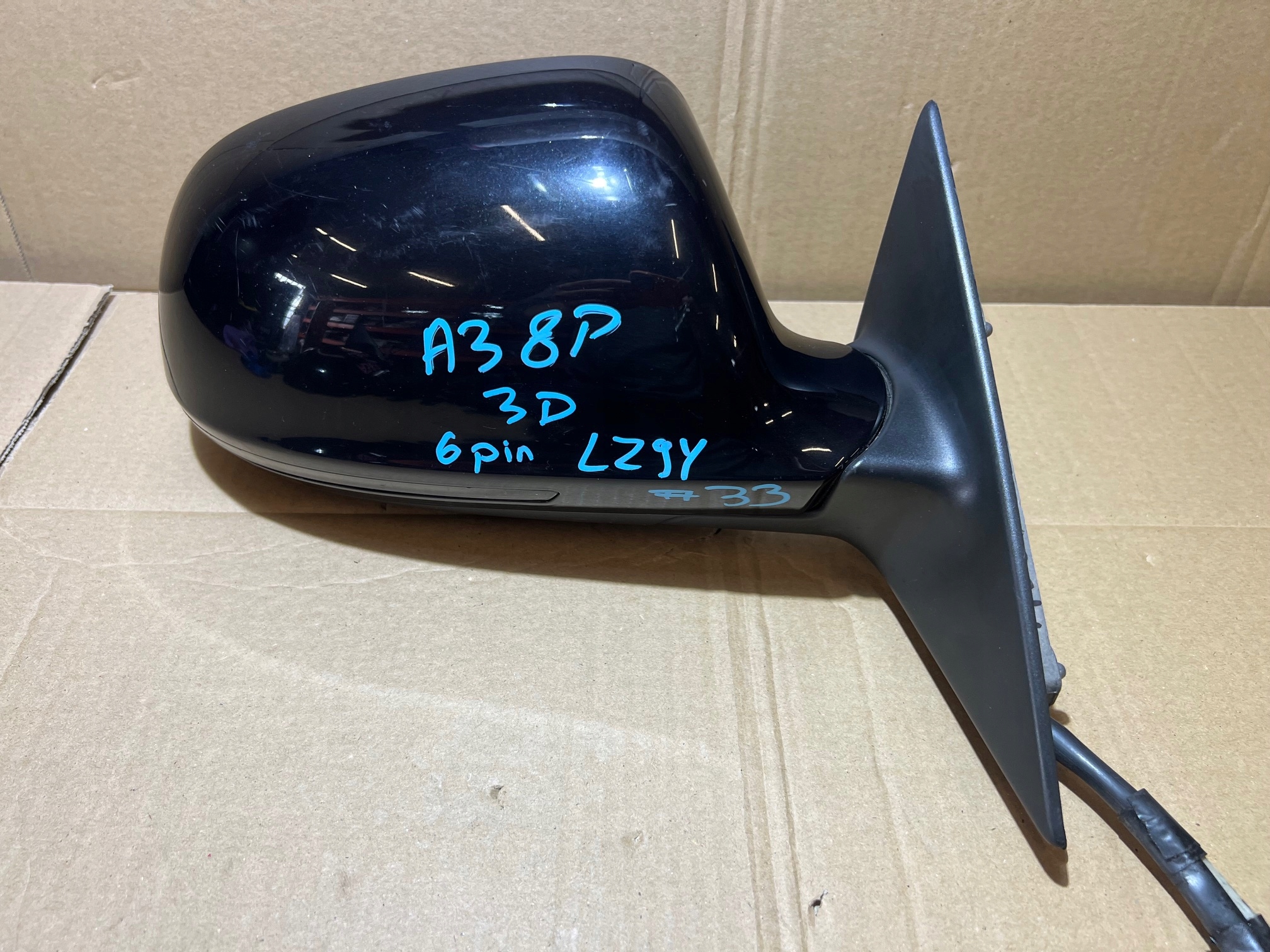 AUDI A3 8P 3D LIFT mirror right 6 PIN LZ9Y UK